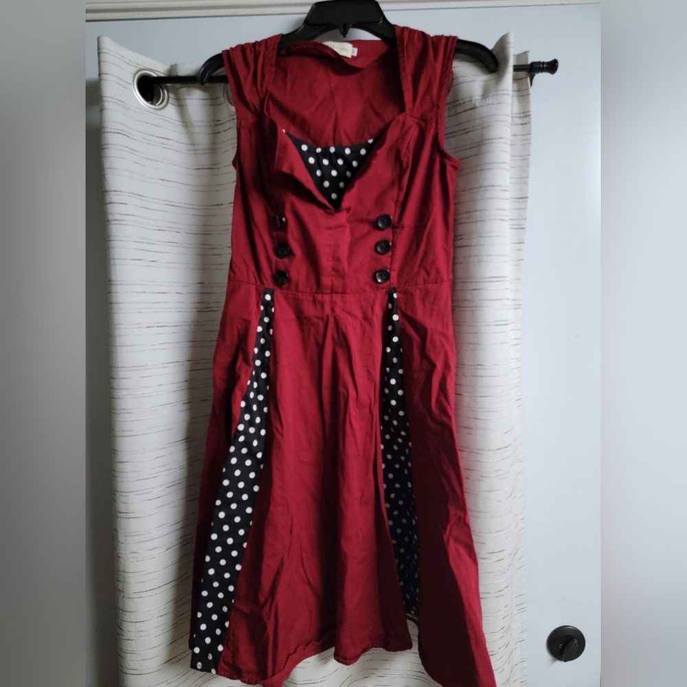 Killreal – Dark Red and Black 70’s Pinup Dress